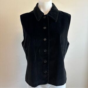 Vintage Pendleton Black Velvet Button-Front Vest Size 8 Made‎ in USA